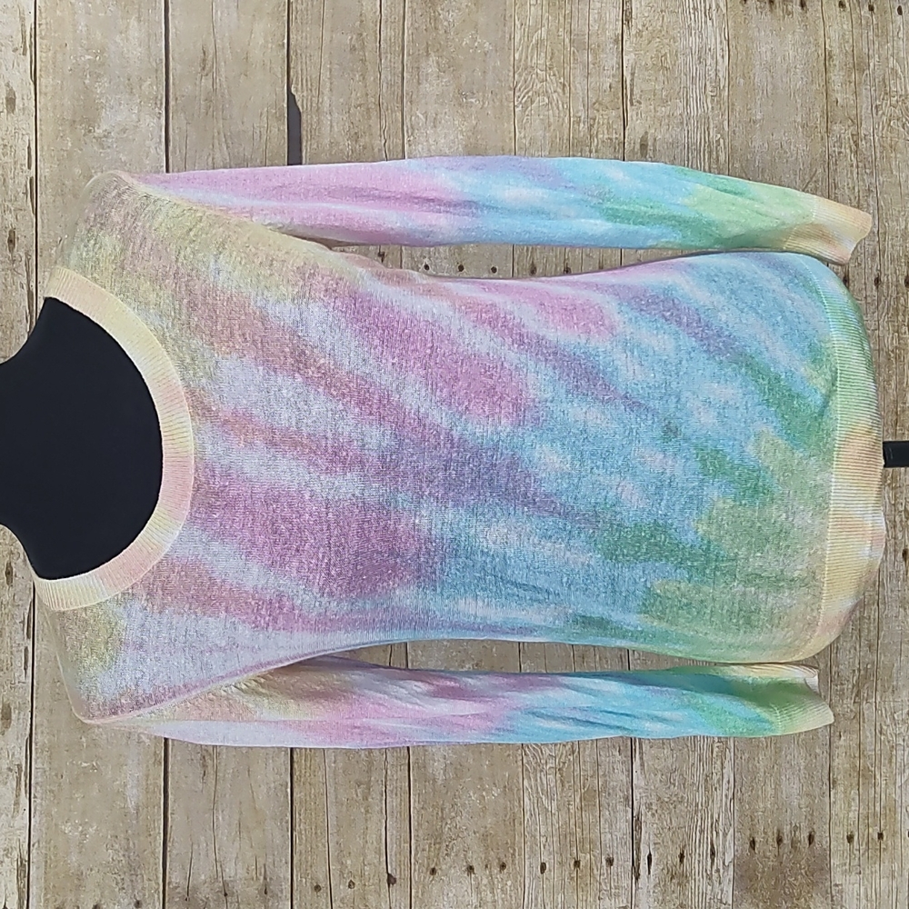 Talbots Petite Tie Dye Linen Blend Sweater